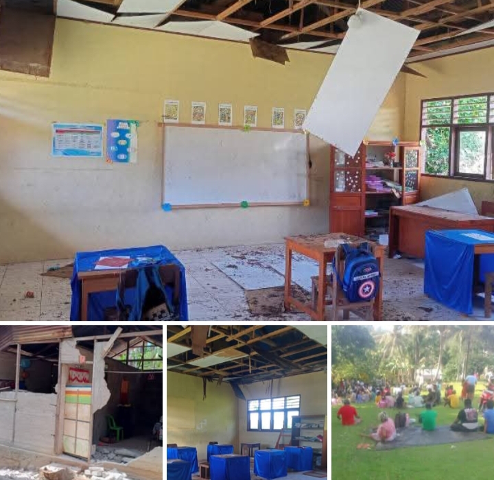 Rumah Warga, Puskesmas, Sekolah dan Tempat Ibadah Rusak Parah Akibat Gempa M 7,7 di Pulau Kawio