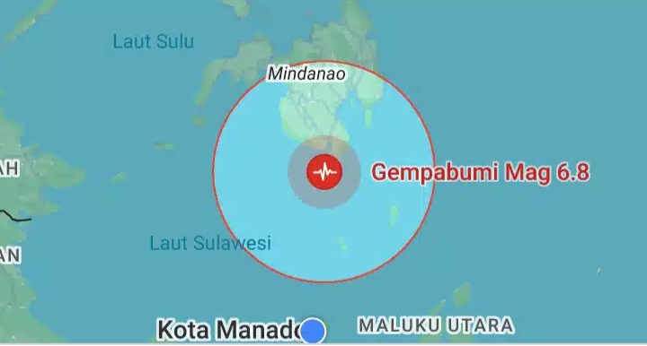 Gempa M6,8 Guncang Barat Laut Kepulauan Sangihe, BMKG: Tidak Berpotensi Tsunami