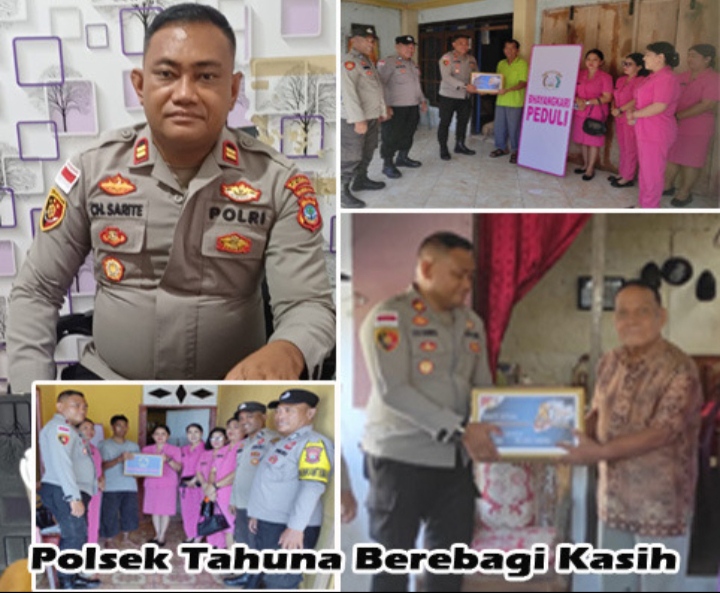 Hari Bhayangkara ke-80, Polsek Tahuna Berbagi Kasih dengan Purnawirawan Polri