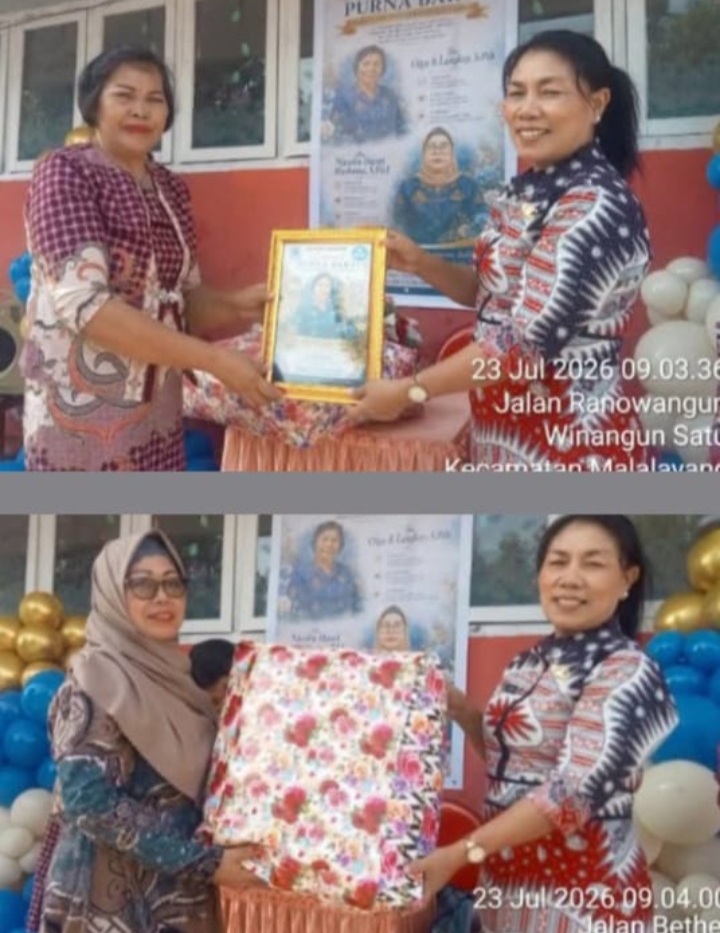 Semangat Hari Anak Nasional, SD Inpres Winangun Padukan Ibadah Bersama dan Purna Bakti Dua Guru