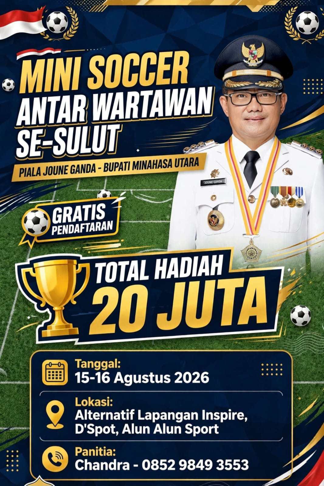 APPS dan APPM Sambut Antusias Turnamen Mini Soccer Piala Bupati Minut, Momentum Pererat Solidaritas Insan Pers Sulut