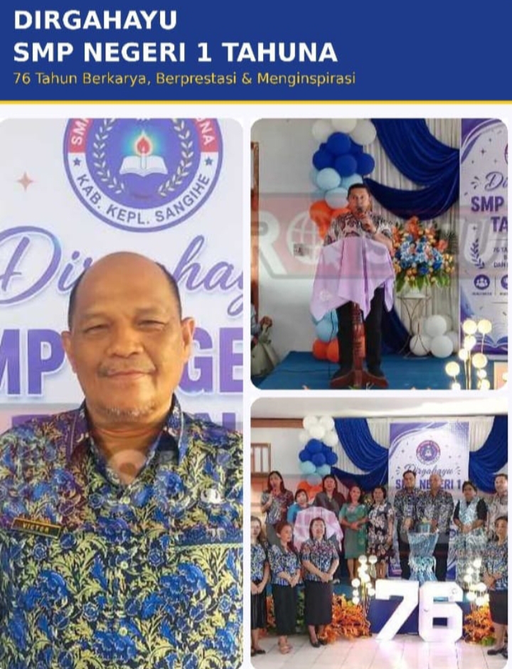 HUT Ke-76 SMP Negeri 1 Tahuna, Perkuat Pendidikan Karakter untuk Wujudkan Generasi Berintegritas