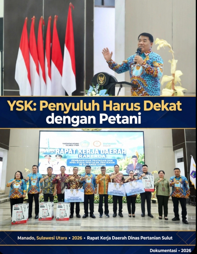 Buka Rakerda Pertanian Sulut, Gubernur Yulius: Penyuluh Harus Dekat dengan Petani