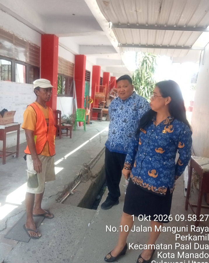 Revitalisasi Berlangsung, KBM SMPN 2 Manado Berjalan  Dua Sif