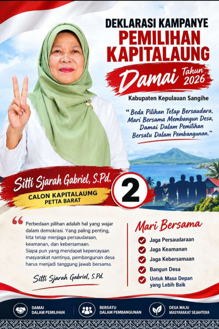 Deklarasi Damai Kapitalaung 2026, Sitti Sjarah Gabriel: Beda Pilihan Jangan Korbankan Persaudaraan